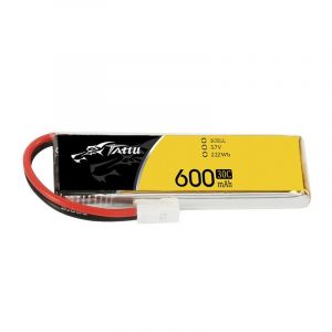 TATTU Batterie pour mod&eacute;lisme (LiPo) 3,7 V 600 mAh Nombre de cellules : 1 30 C Softcase Syst&egrave;me de connexion Molex