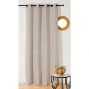 Homemaison Rideau à l'aspect texturé en bouclette coton beige 260 x 140