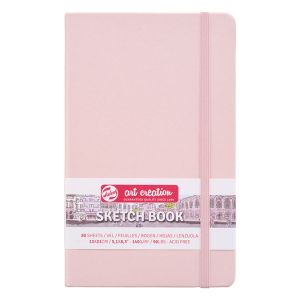 Royal Talens Carnet de croquis à couverture rigide 80 feuilles 140 g/m² 21 x 29,7 cm Rose pastel Format A4