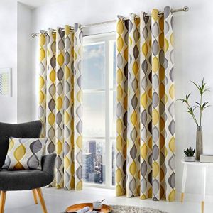 Fusion 100% Coton, Doublure: 52% Polyester/48% Coton, Gris, Curtains: 46" Width x 54" Drop (117 x 137cm)