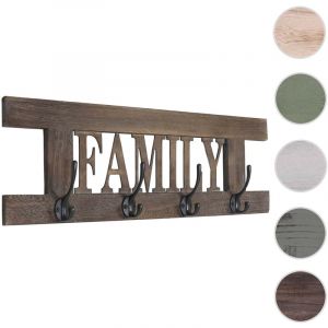 Image de Wandgarderobe MENDLER HWC-C60 Family Shabby-Look Vintage 60x21cm grau-blau