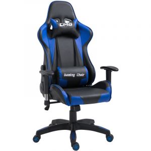 Image de Idimex Chaise de bureau GAMING, revêtement synthétique noir et bleu