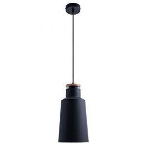 Paco Home - Suspension Lampe Salle à Manger Cuisine Lampe De Table à Manger Scandinave E27 Design i, Bois noir