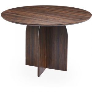 Menzzo Table ronde élégante Calyptus Bois foncé