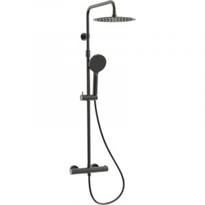 Essebagno Luisa colonne de douche thermostatique gun m&eacute;tal - Gris