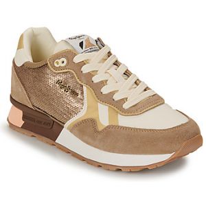 Pepe Jeans Pour femme. Brit Sequins Brown Leather Sneakers