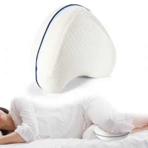 Cheerhom Coussins Relève-Jambes, Ergonomique Coussin Entre Jambes pour Dormir, Oreiller Jambes en Mousse Mémoire de Forme, Coussin pour Genoux Dormir sur Le Côté, 9.8x9.8x5.9inch
