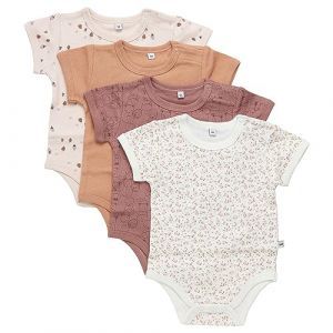 Pippi 4er Pack Body SS Ensemble de sous-vêtement Bambins, Burlwood, 3 Ans Mixte bébé