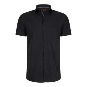 Cappuccino Italia - Chemises Hommes Manches Courtes Palermo - Noir - Taille L