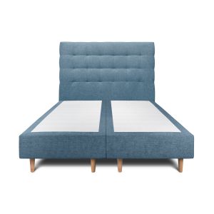 Lit avec tête de lit capitonnee et sommier Bleu ocean 2x80x200