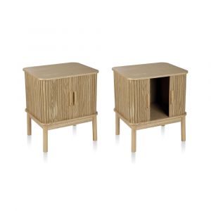Set 2 tables de nuit bois 48x40x55 cm