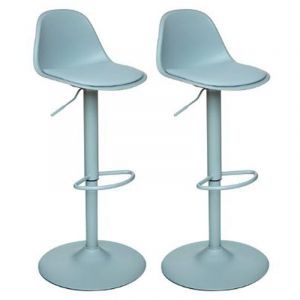 Image de Lot de 2 Chaises de Bar Design "Aiko" 103cm Bleu Prix