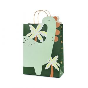 Sac cadeau dinosaure jungle 10x24x37cm vert - générique tnp30