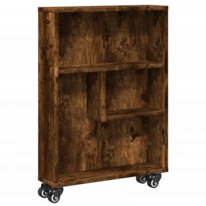 VidaXL Chariot De Rangement Étroit Chêne Fumé Bois D'ingénierie