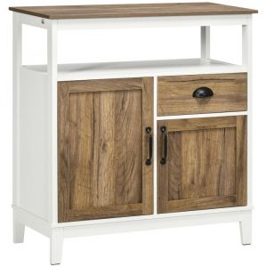 Homcom Buffet style campagne chic 2 portes tiroir niche métal effet bois