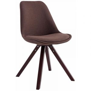CLP Chaise Toulouse tissu piétement en forme carrée marron Cappuccino
