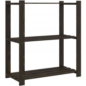 Image de VidaXL Support de rangement à 3 niveaux noir 80x38x90 cm bois pin