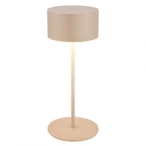 BRILONER - Lampe de table sans fil IP44 avec fonction tactile, dimmable, bord lumineux, lampe de chevet sans fil, 8x18 cm, beige