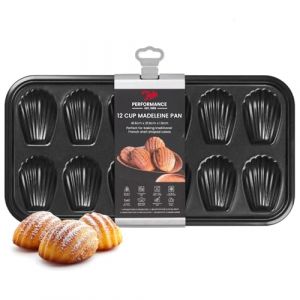 Tala Moule &agrave; Madeleines Performance 12 Emplacements, Acier au Carbone de Qualit&eacute; Professionnelle avec Rev&ecirc;tement Antiadh&eacute;sif Premium Eclipse, Moule &agrave; G&acirc;teaux