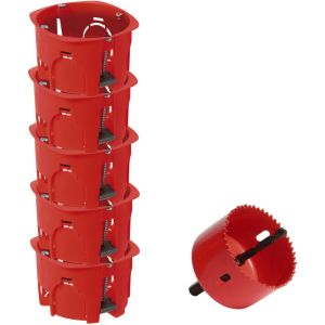 Debflex LOT DE 5 BOITES RONDES DIAM.67X40MM + SCIE CLOCHE