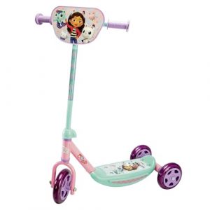 Smoby Trottinette Gabby's Dollhouse pour Enfants - 3 Roues - Guidon réglable en Hauteur - Surface antidérapante - Construction Stable - Léger et Portable - À partir de 3 Ans