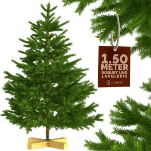 Image de CASARIA Sapin de Noël artificiel Premium L 150x90cm support arbre de Noël imitation parfaite densité branches PE PVC Mix décoration