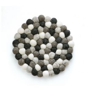 Cilio Dessous de plat Lana Grigio rond - Noir - Laine