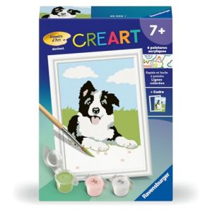 Ravensburger CreArt Kids 8x12 cm - Numéro d'art - Border Collie - Kit de Peinture par numéros - Dès 7 Ans - 25593