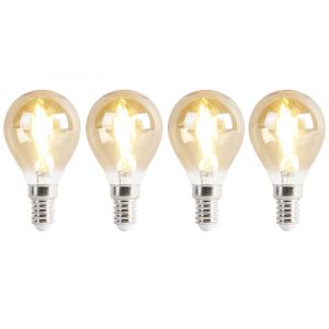 Lot de 4 lampes LED E14 P45 or 2W 180 lm 2100K