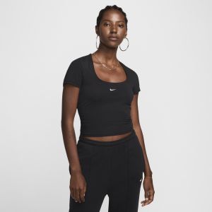 Nike W NSW NK CHLL SS SQR NCK TOP black/sail, Apparel, black/sail, taille: M - Couleur Noir - Taille M