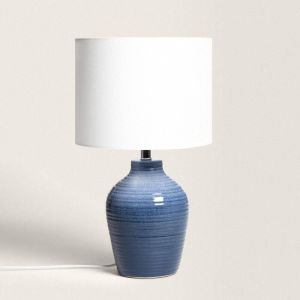 Ledkia - Lampe à Poser en Céramique Botijo Bleu Foncé - Bleu Foncé