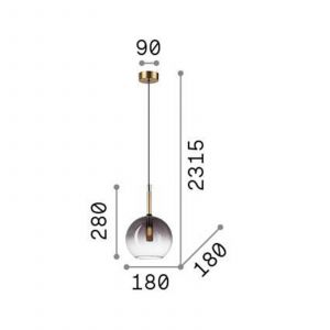 Ideal Lux EMPIRE Plafonnier suspendu Dome Sphère noir