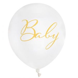 6 ballons latex baby little teddy 30cm blanc - g&eacute;n&eacute;rique 9279 0-1