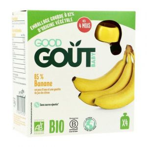 Good Goût Baby Gourde Banane Bio +4m Lot de 4 x 85g