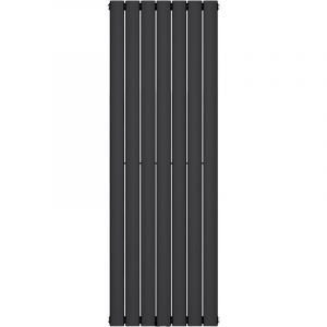 Radiateur pour Chauffage Central Radiateur à Eau Chaude Design Vertical Panneau Double Couches Noir-Gris 180x54cm - Noir-Gris - Sogood