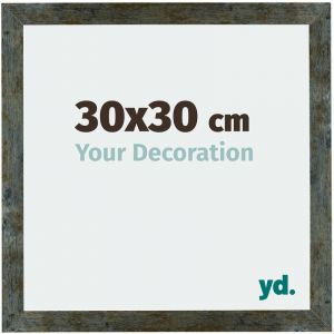 Your Decoration - 30x30 cm - Cadres Photo en mdf Avec Verre acrylique - Anti-Reflet - Excellente Qualit&eacute; - Bleu Or M&eacute;lang&eacute; - Cadre Decoration Murale