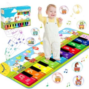 ZLPBAO Tapis Piano Bebe avec 7 AnimauxTapis de Danse Musical Clavier Jouets Bébés 1-5 Ans