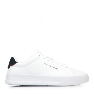 Tommy Hilfiger Homme TH Court LTH Detail ESS FM0FM05367 Baskets, White (White/Desert Sky), 44.5 EU