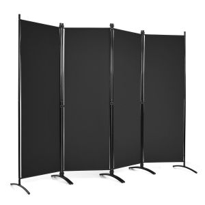 Coast 4-piece folding partition for privacy screen for home, office 220 x 51 x 173 cm black