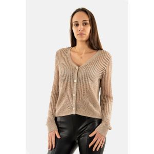 Morgan Gilet manches longues ajouré jaune or femme - Taille XL