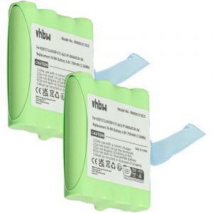 Vhbw 2x Batterie compatible avec Motorola TLKR-T8, TLKR-T5, TLKR-T4, TLKR-T7, TLKR-T6, TLKR-T3, XTR446 radio talkie-walkie (700mAh, 4,8V, NiMH)