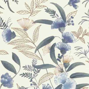 Rasch Papier peint intissé 869125 papier peint Botanical jungle 53 x 1005 cm Symphony bleu