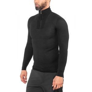 Image de Woolpower Zip TurleNeck 200 - Col Chemin&eacute;e Zipp&eacute; Manches Longues Ullfrott&eacute; - Taille XXXL - Noir