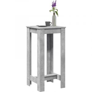VidaXL Table de bar gris béton 51x50x103,5 cm bois d'ingénierie, table de pub, table haute, table de tabouret de bar, table de bar de cuisine