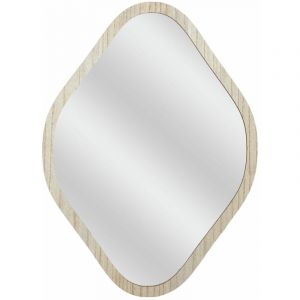 The home deco factory Miroir losange contour bois 44x60 cm - Marron