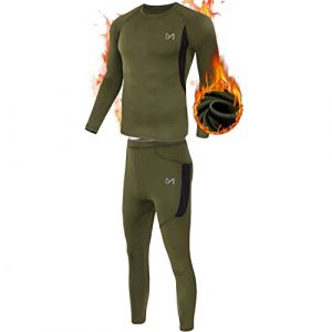 MEETYOO Ensemble de sous-V&ecirc;tements Thermiques Homme, Sport Base Layer Maillot Manches Longues Pantalon Quick Dry Sou Vetement pour L'entra&icirc;nement Ski Running Randonn&eacute;e