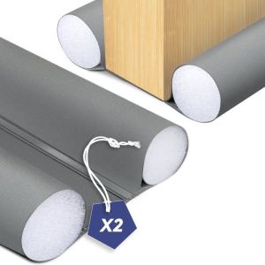VOUNOT Lot de 2 Boudins de Porte Isolants 96cm Découpables Bas de Porte Coupe-Froid Anti Courant d’air Isolation Phonique Anti Bruit Joint Universel pour Entrée et Maison Gris