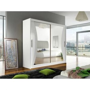 Mobilier1 - Armoire Closico 124, Blanc, 215x180x57cm, Portes d'armoire: Coulissantes, Nombre d'étagères: 0