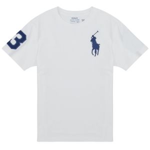 Ralph Lauren T-shirt Big Pony manches courtes blanc bleu marine junior - S