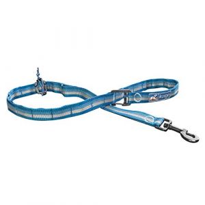 Kurgo RSG Laisse mains libres réglable pour chien, pour courir ou marcher, compatible Molle, réfléchissante, bleu